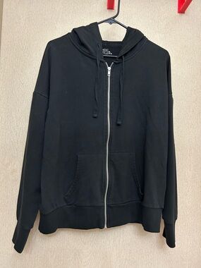 Time and Tru Black Zip Up Hoodie Jacket - Size XL